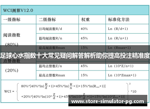 足球心水指数十大常见疑问解答解析助你提高投注精准度